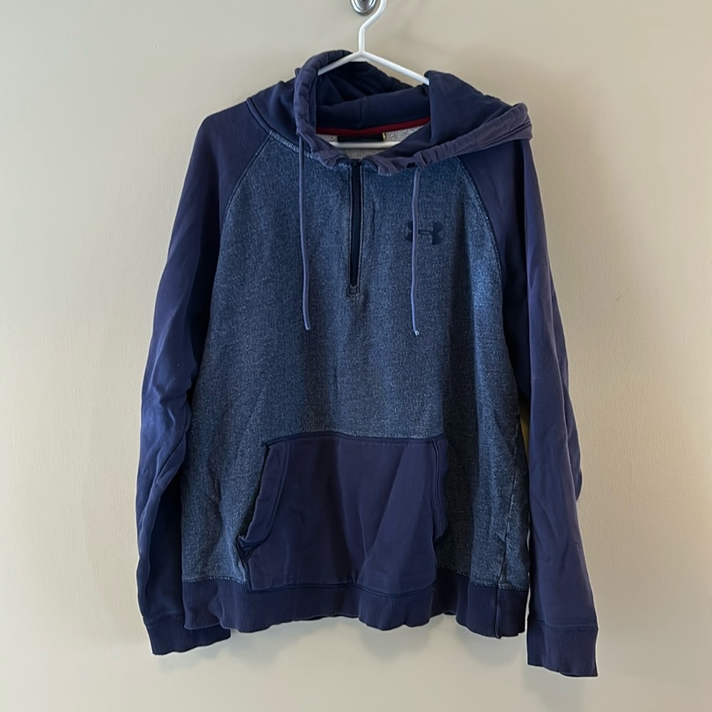 Under Armour quarter zip hoodie with pocket; L